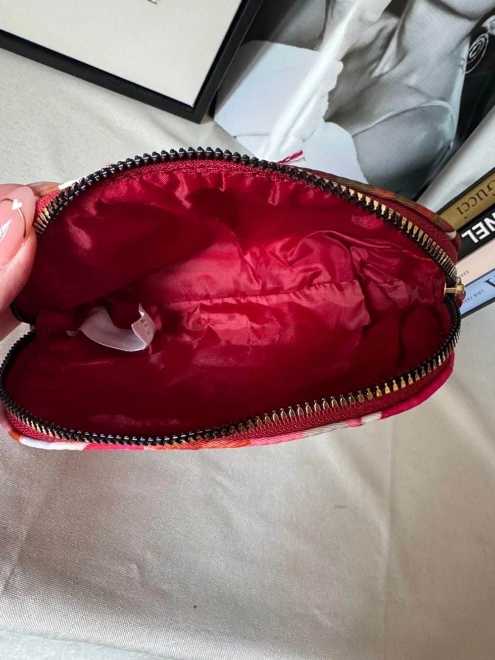 Ted Baker Floral Cosmetic Pouch in Pink and Green Accents NWOT